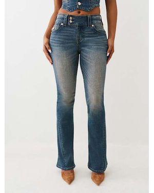 TRUE RELIGION Joey Low Rise Flap Flare Jean - Blue