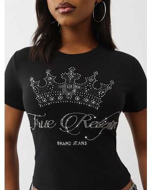 True Religion Crystal Crown Logo Baby T-shirt - Black