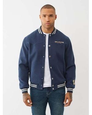 True Religion Western Wool Varsity Jacket - Blue