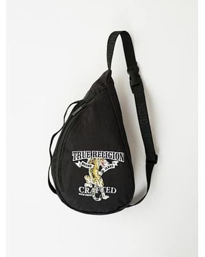 TRUE RELIGION Tiger Logo Sling Bag - Black