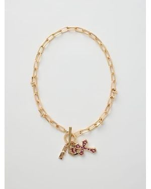 TRUE RELIGION Logo Toggle Necklace - White