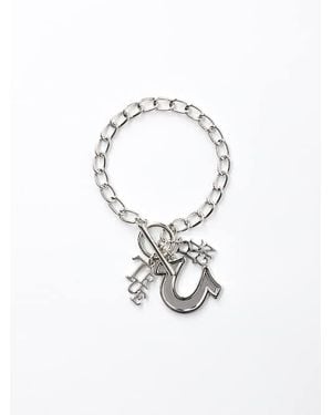 TRUE RELIGION Horseshoe Logo Toggle Bracelet - White