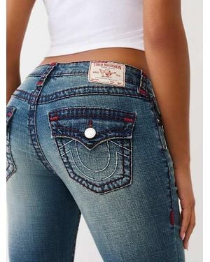 TRUE RELIGION Joey Mid Rise Super T Flare Jean - Blue