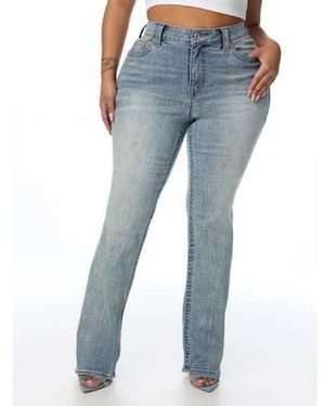 TRUE RELIGION Plus Billie Mid Rise Straight Jean - Blue
