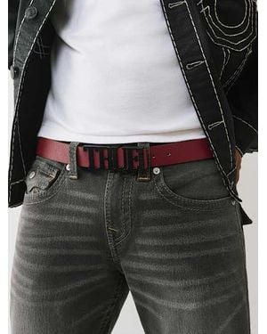 TRUE RELIGION Logo Buckle Belt - Black