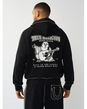 TRUE RELIGION Super T Boxy Zip Hoodie - Gray