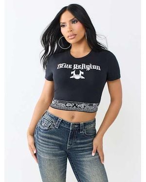 TRUE RELIGION Crystal Bandeau T-shirt - Blue