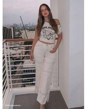TRUE RELIGION Bobbi Big T Baggy Carpenter Pant - White