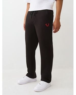 TRUE RELIGION Horseshoe Embroidered Straight Sweatpant - Black