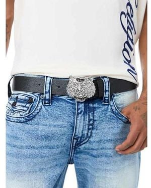 TRUE RELIGION Tiger Buckle Belt - Blue