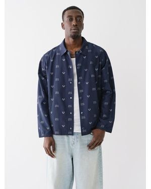 True Religion Horseshoe Windbreaker Jacket - Blue