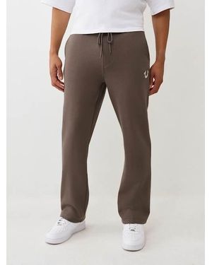 TRUE RELIGION Horseshoe Embroidered Straight Sweatpant - Gray