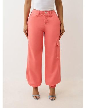 True Religion Bobbi Baggy Cargo Jogger - Pink