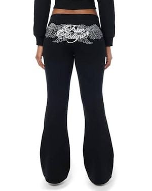 TRUE RELIGION Crystal Mid Rise Bootcut Sweatpant - Black