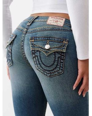TRUE RELIGION Jennie Mid Rise Super T Curvy Skinny Jean - Blue