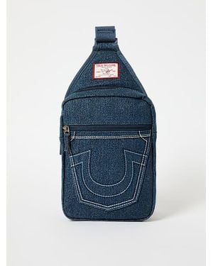 True Religion Denim Horseshoe Sling Bag - Blue