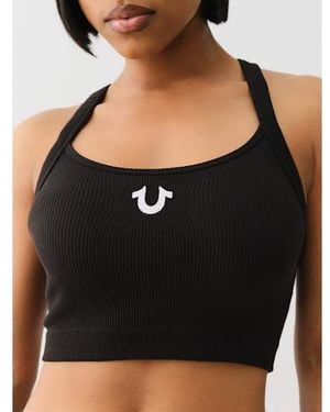 TRUE RELIGION Seamless Crop Tank Top - Black