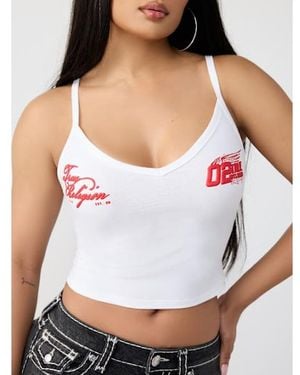 TRUE RELIGION Sporty V-neck Tank Top - White
