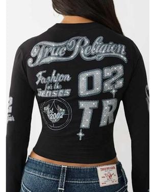 TRUE RELIGION Crystal Sporty Long Sleeve Baby T-shirt - Black