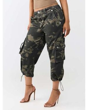 TRUE RELIGION Y2k Cargo Mid Rise Capri - Black