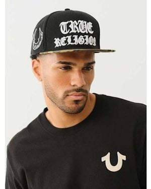TRUE RELIGION Logo Camo Brim Hat - Black