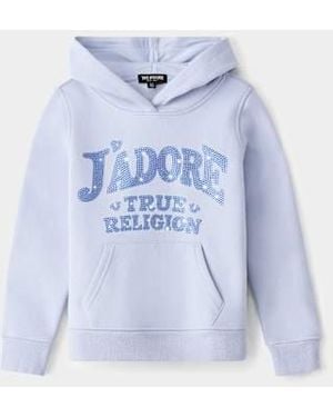 TRUE RELIGION Girls Crystal J'adore Pullover Hoodie - Blue