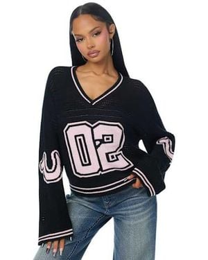 TRUE RELIGION Sporty Sweater Jersey Top - Black