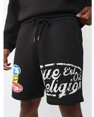 TRUE RELIGION Logo Patch Sweatshort - Black
