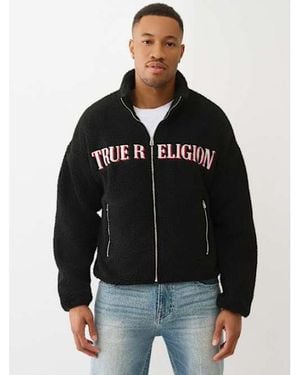 TRUE RELIGION Sherpa Logo Jacket - Black