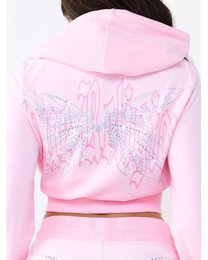 TRUE RELIGION Wing Bikini Hoodie Velour Set - Pink