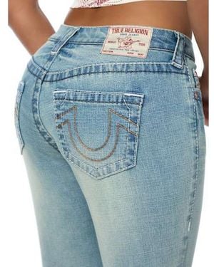 TRUE RELIGION Jennie Mid Rise Big T Curvy Skinny Jean - Blue