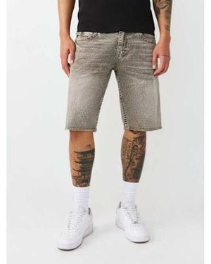 TRUE RELIGION Ricky Frayed Hem Flap Short - Gray