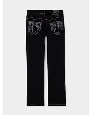 TRUE RELIGION Boys Ricky Big T Embroidered Straight Jean - Black
