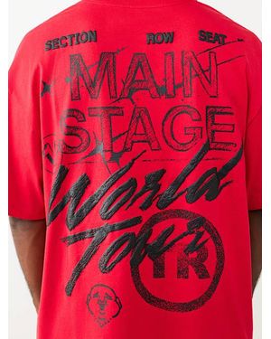 TRUE RELIGION Main Stage Heavyweight Oversized T-shirt - Red