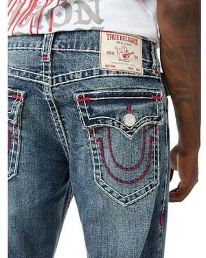 TRUE RELIGION Ricky Super T Flap Straight Jean 34" - Blue