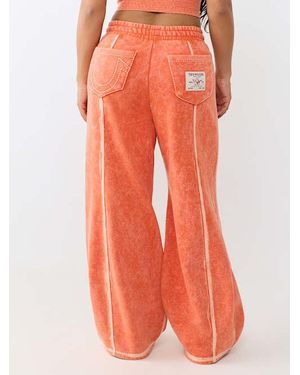 TRUE RELIGION Washed Big T Barrel Sweatpant - Orange