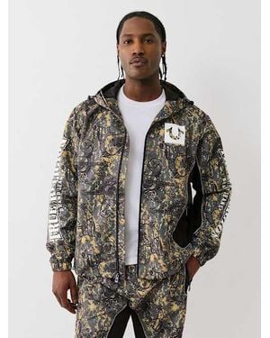 True Religion Buddha Camo Windbreaker - Gray
