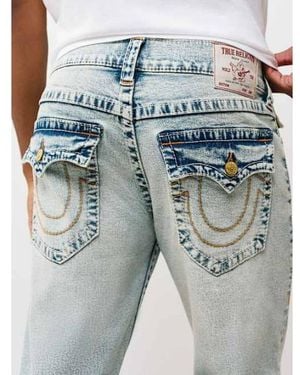TRUE RELIGION Ricky Big T Flap Straight Jean 34" - Blue