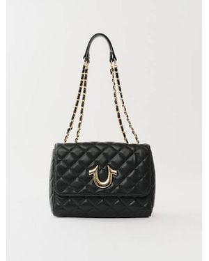 TRUE RELIGION Quilted Chain Crossbody Bag - Black