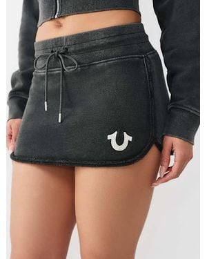 TRUE RELIGION Vintage Washed Mini Skirt - Black