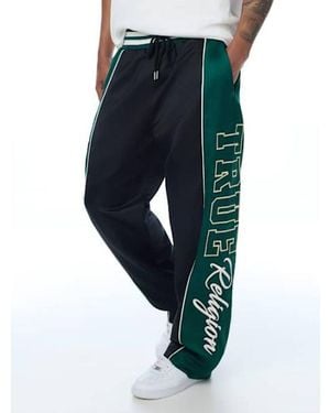 TRUE RELIGION Satin Warm-up Pant - Blue