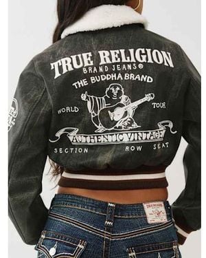 TRUE RELIGION Sherpa Collared Aviator Jacket - Gray