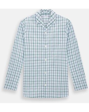 Turnbull & Asser Green And Blue Check Pyjama Shirt