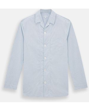 Turnbull & Asser Blue Graph Check Pyjama Shirt