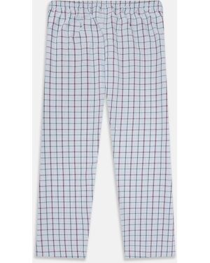 Turnbull & Asser Blue And Pink Tattersall Check Pyjama Trousers