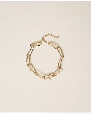 Twinset Collana Girocollo Con Perle, Donna - Neutro