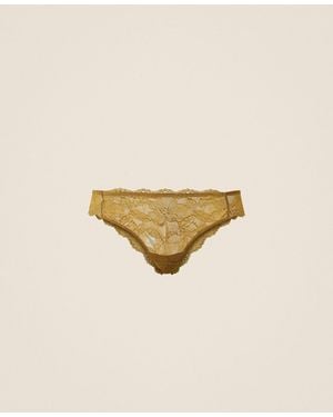 Twinset Lace Brazilian Briefs - Natural
