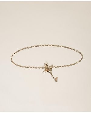 Twinset Chain Belt With Flower - Natural