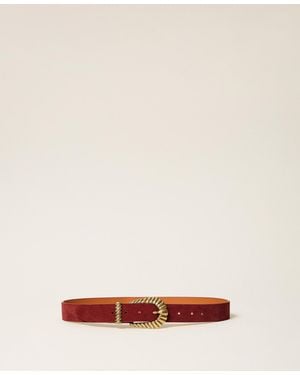 Twinset Suede Belt - Red