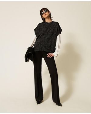 Twinset Jersey De Lana Y Cachemira Con Lúrex - Neutro